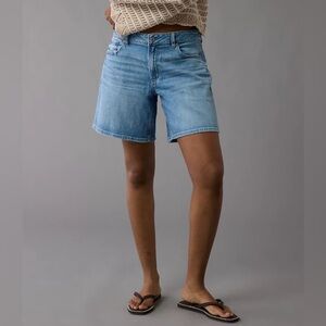 American Eagle Dreamy Drape Stretch Low-Rise Baggy Denim Shorts | NEW w/ *Flaw*